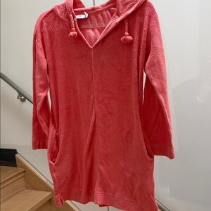 Vineyard Vines Kids Pink Hooded Swim Coverup